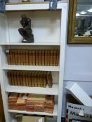 Open fronted bookcase in cream and oak finish