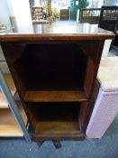 Mahogany open fronted bookcase