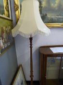 Mahogany standard lamp with shade
