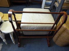 Mahogany towel rail and an Alibaba basket