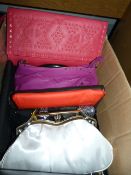 Box containing assorted new hand and fashion bags