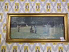 *Gilt framed print of an Edwardian tennis scene