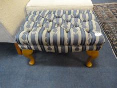 Upholstered footstool and top footstool with cabriole legs