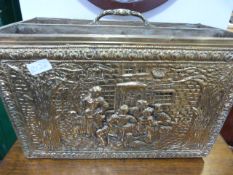 Embossed brass magazine rack