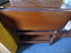 Oak three tier dinner trolley