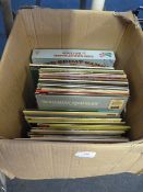Box of assorted LP records