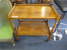 Oak two tier dinner trolley