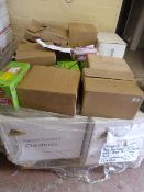 *Pallet containing assorted food including: peeled roasted chestnuts, strawberry fruit strings, rice