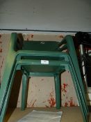 Two childrens stack-able plastic chairs