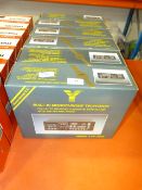 *Six boxed, built in monochrome television reverse cassette tape players