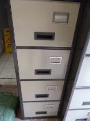 Four draw foolscap coffee and cream filing cabinet