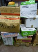 *Pallet containing a large quantity of assorted kettle chips, crisps, crackers, etc