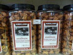 *Six jars containing Kirkman's signature valence peanut butter pretzels