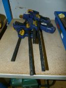 Assorted irwin quick-grip clamps