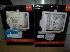 Three boxed security lights