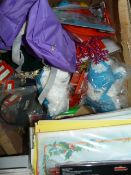 *Two boxes containing assorted Christmas decorations, etc