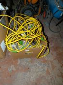 Box containing assorted tools, 110 volt cabling, etc
