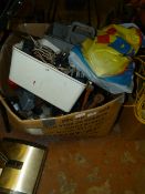Box containing assorted tools, etc