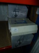 Five boxed Polperro white wall lanterns