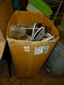 Box containing assorted tools, torches, TV aerials, etc