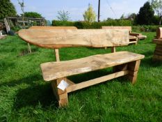 Rustic three seat bench