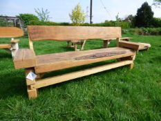 Large rustic three seat bench