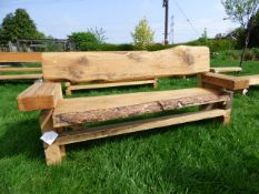 Large rustic three seat bench