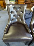 *Brown Leather Dining Chair