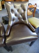 *Brown Leather Dining Chair