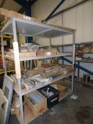 *Mobile shelving unit four tier 2 by 1 meter with contents