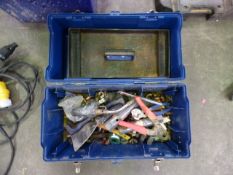 *Blue Plastic Tool Box Containing Plumbing Fittings