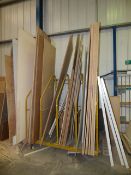 *Racking containing assorted forced MDF,chipboard,etc