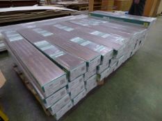 *Pallet Containing Fifty Packs of Bevel Lock Dark Oak Laminate Flooring. Each Pack Containing 1.86