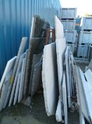 *Steel A-Frame Stillage Containing Various Cut and Part Sheets of Polished and Other Granite/