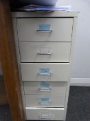 *Cream Six Drawer Filing Unit