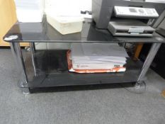 *Black Glass and Chrome TV Stand