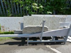 *Galvanized Stillage Containing Assorted Cut Sheets of Granite and Marble Work Surface