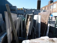 *Galvanized Steel Storage Rack Containing 19 Sheets of Granite and Marble (Various Cut Sheets)