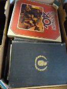 Box Containing Assorted LPs, 78s, Hardback Books, Etc