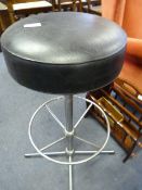 Chrome Barstool with Upholstered Top