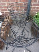 Pair of Plastic Coated Wire Planters