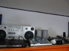 Six Mixed Items Including; Getto Blaster, DVD Player, Music System, Cordless Telephone, Etc