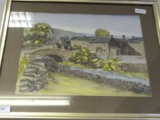 Framed Water Color of Swaledale