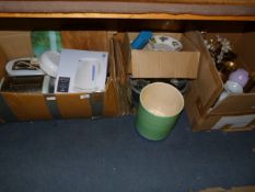 Five Boxes of Assorted Decorative Items, Kitchenalia, LP Records, Etc
