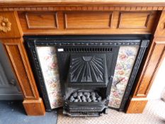 Pine Fire Surround Complete with Gas Fired Tiled Insert