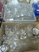 Two Boxes Containing Assorted Glassware Including Babycham Glasses
