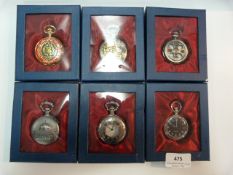 Six Reproduction Collectible Pocket Watches