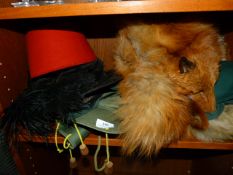 Collection of Hats and a Fox Stole