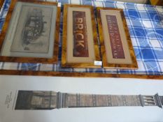 Four Simulated Walnut Framed Prints