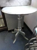 Silver Painted Tripod Table